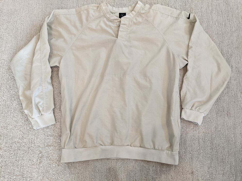 Vintage Nike Golf Pullover Windbreaker Jacket Y2K Beige Cream Men's Medium...